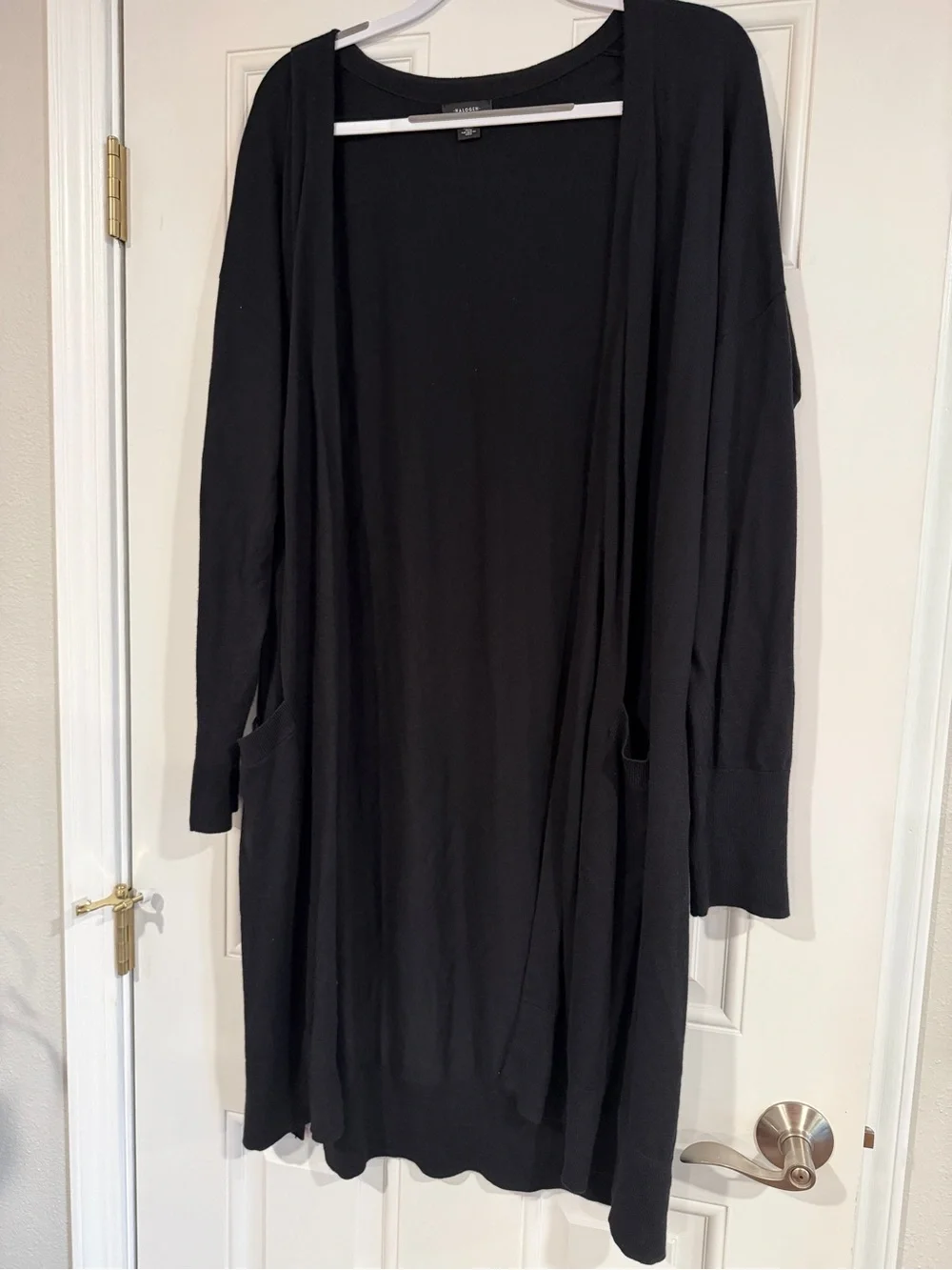 Halogen Black Open-Front Long Cardigan